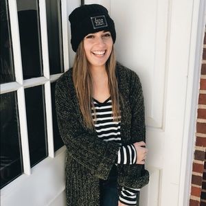 NWOT Black love your melon cuffed beanie